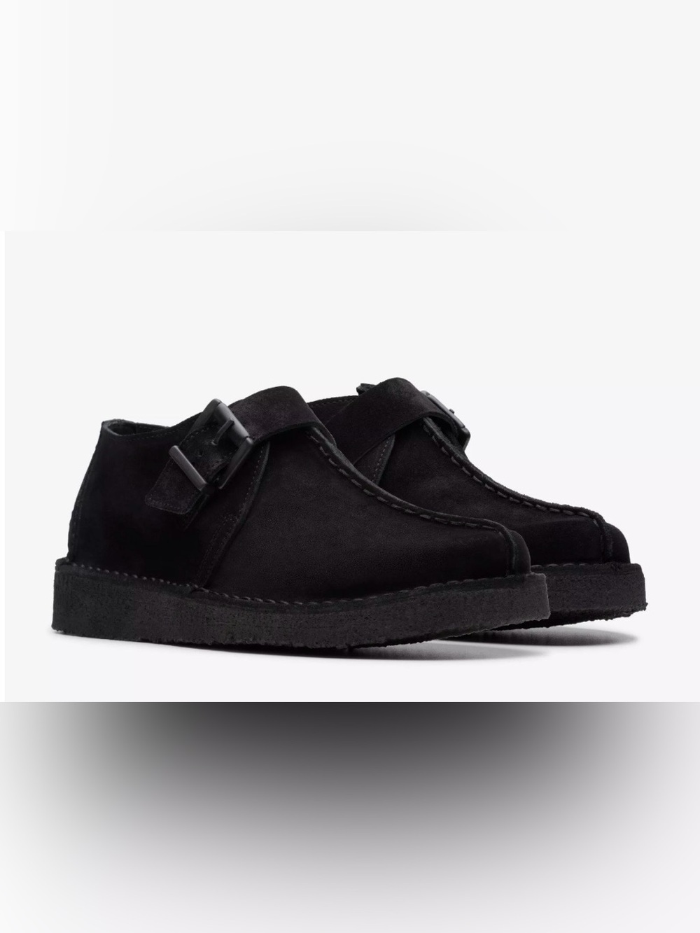NWOB Women’s Clarks Black Suede Monk-Strap Ankle Shoes Size 6